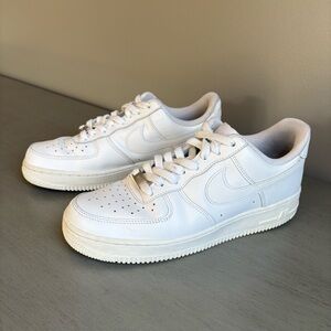 Nike Air Force One Low Top Triple White Sneakers Women Size 9 DD8959-100